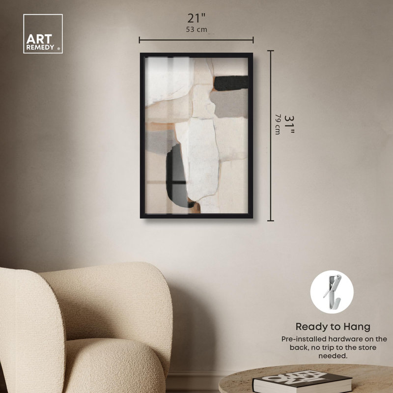 «Antique Wall III Modern Decor Shadowbox» par Art Remedy, H 31 po x l 21 po, Noir
