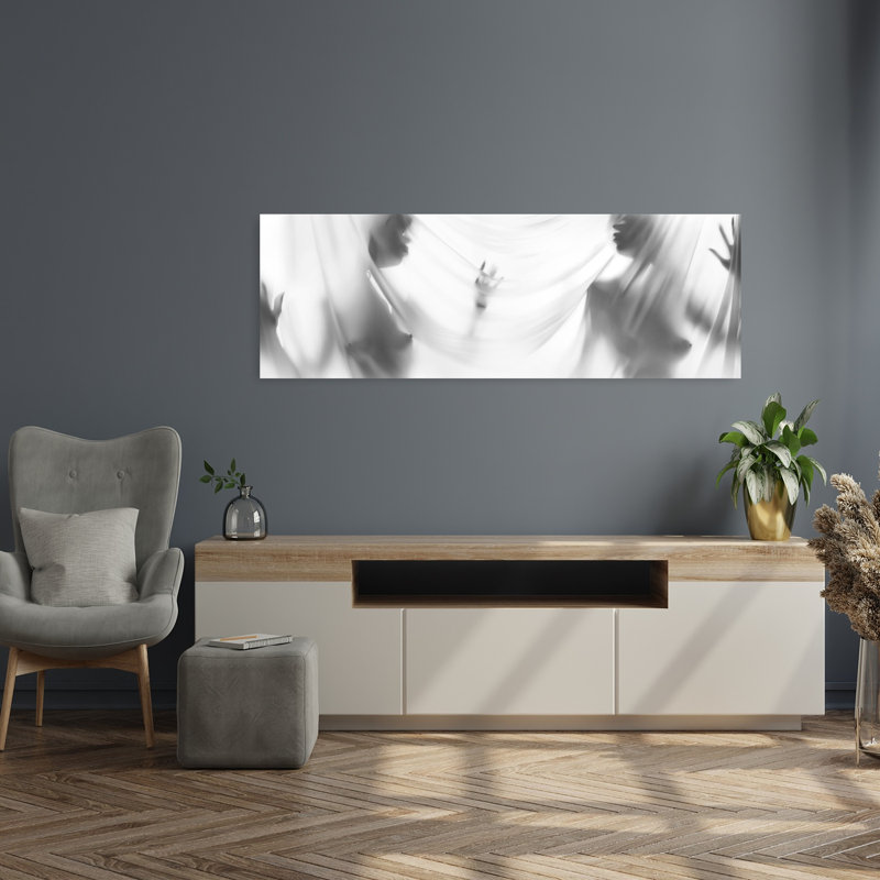 Art mural contemporain éthéré sensuel, H 16 po x l 48 po