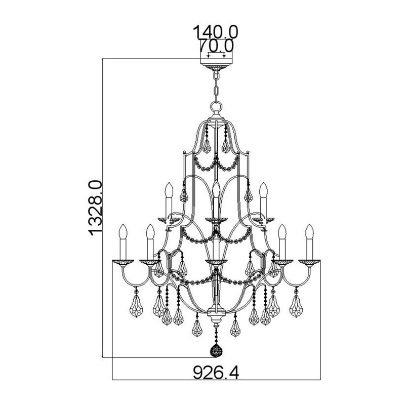 Carnanreagh 12 - Light Candle Style Chandelier