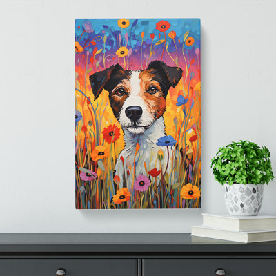 Jack Russell Colour Field - Wrapped Canvas