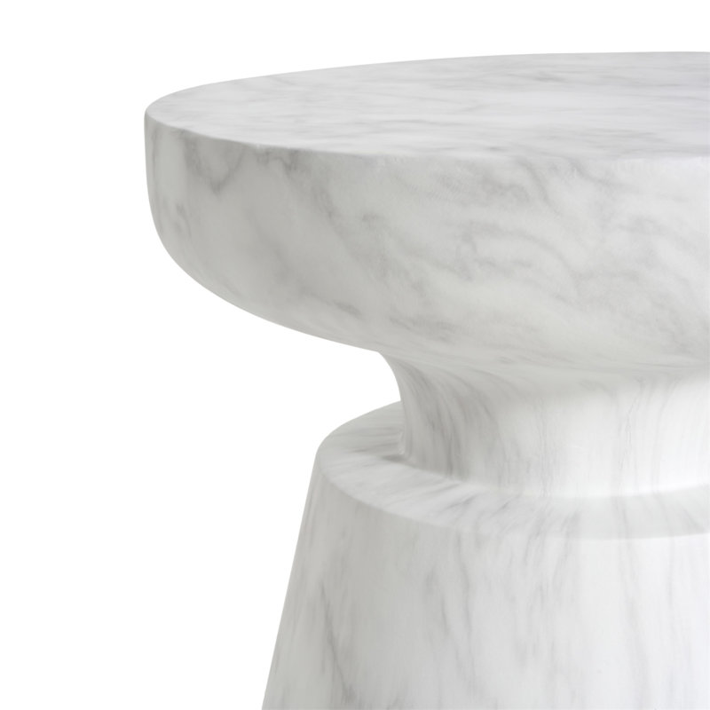 Table d'appoint d'extérieur en travertin Ponti, blanc