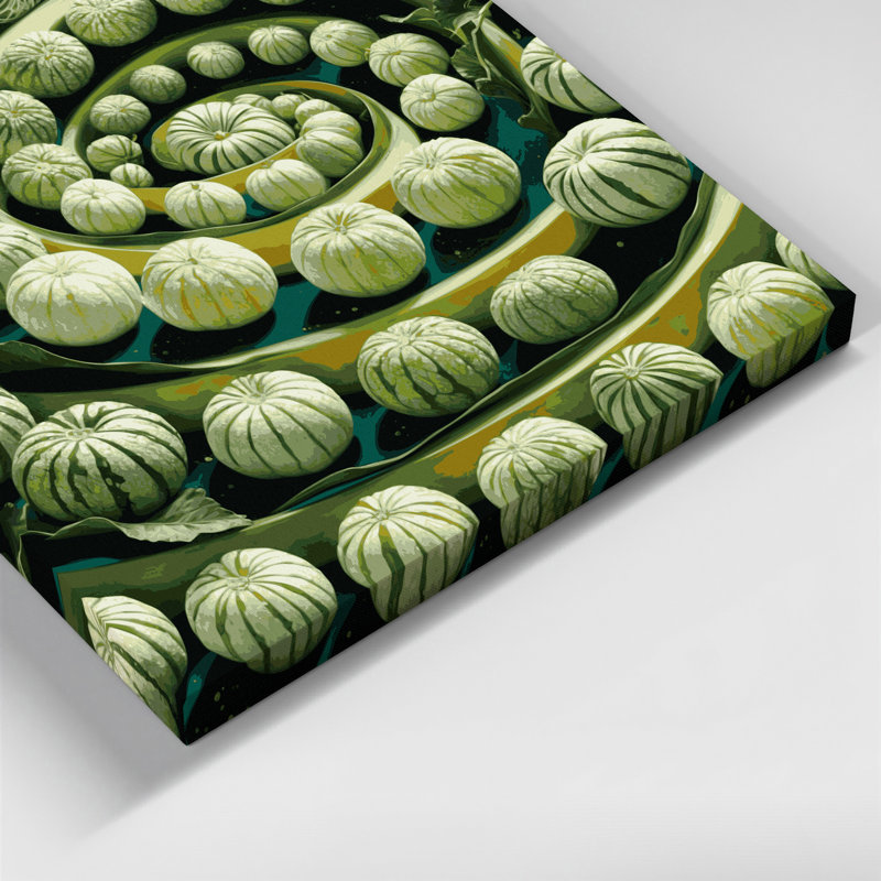 Fruit, melon coréen vert, art mural sur toile, H 16 po x l 20 po