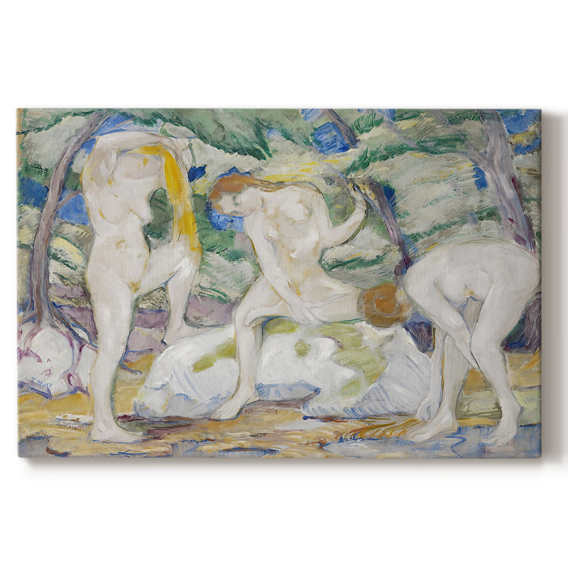 Bathing Girls (Badende Mädchen)-Franz Marc-Gallery Wrapped Canvas-1910, 24 x 36