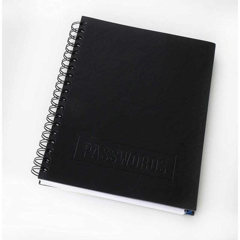 Large Password Keeper Notebook, Executive Black