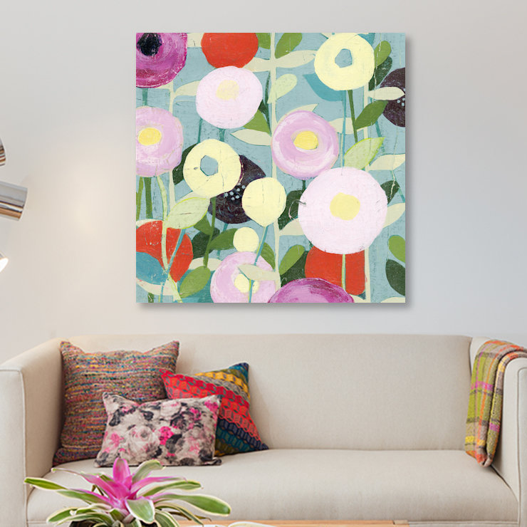 «Poppy Strata I», impression sur toile, H 12 po x l 12 po x P 0,75 po, Toile tendue, Pas de tapis