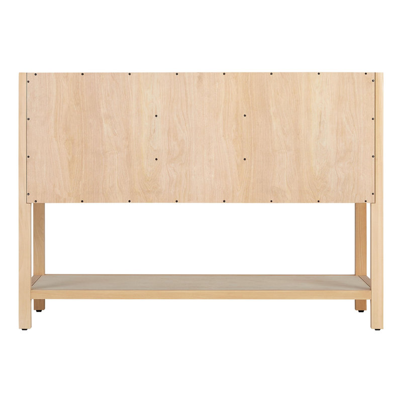 48" Light Wood Single Bathroom Vanity with Carrara Marble Top