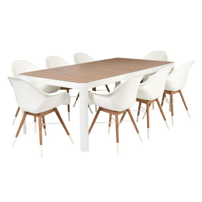 Ensemble de salle à manger rectangulaire pour 8 personnes 82,08 po Elian