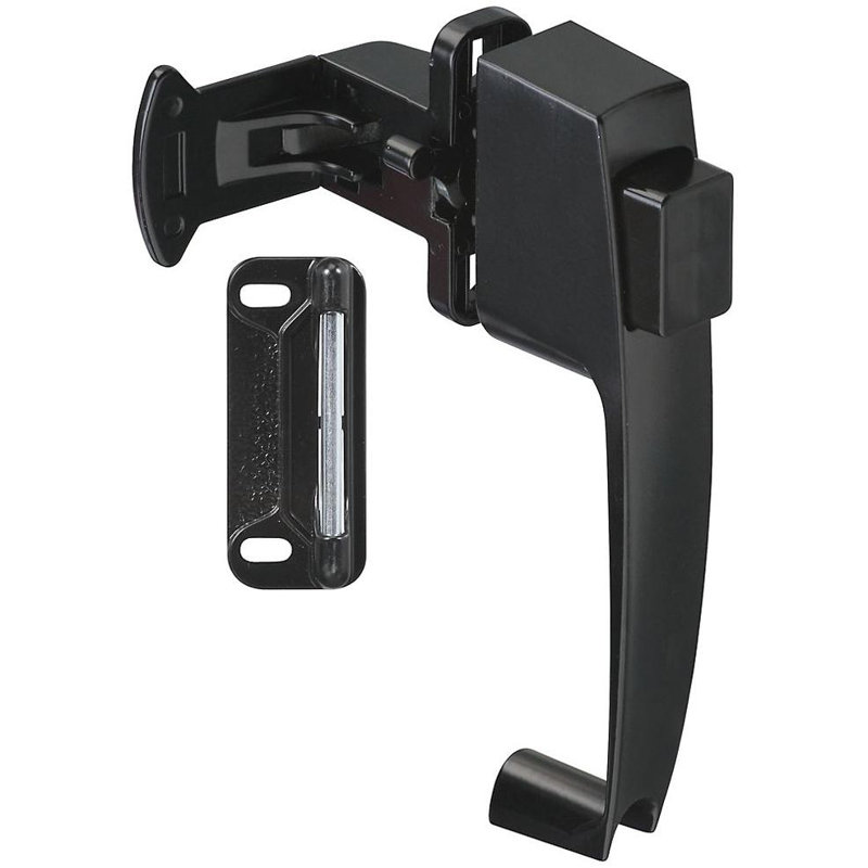 Loquet à bouton-poussoir sans clé, Noir, H 2 po x l 4,5 po x P 9,5 po