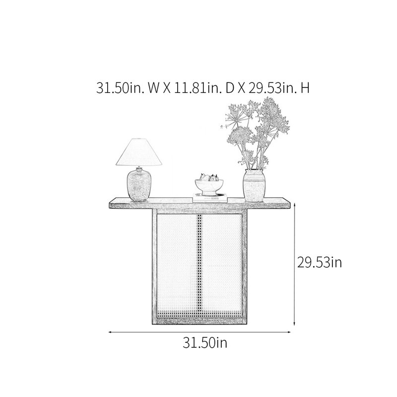 Console Modern Minimalist, H 29,53 po x l 31,5 po x P 11,81 po