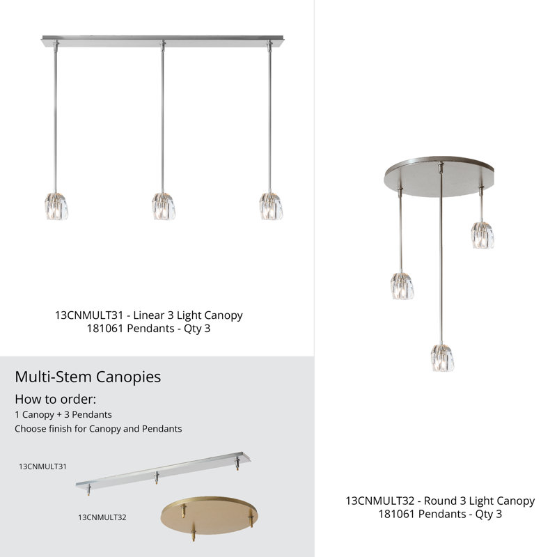 3-Light Linear Canopy, Sterling