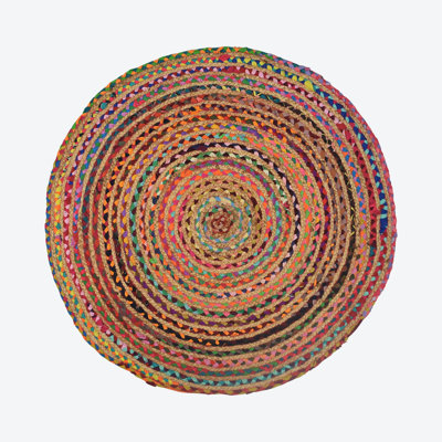 Round Dillman Solid Colour Hand Woven 90cm X 90cm Area Rug