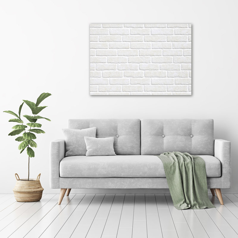 Glass Print Wall Art 100X70cm Image Printed On Glass Decorative Wall Picture Behind Toughened / Tempered Safety Real Glass For Kitchen & Living Room Theme:Brick Wall