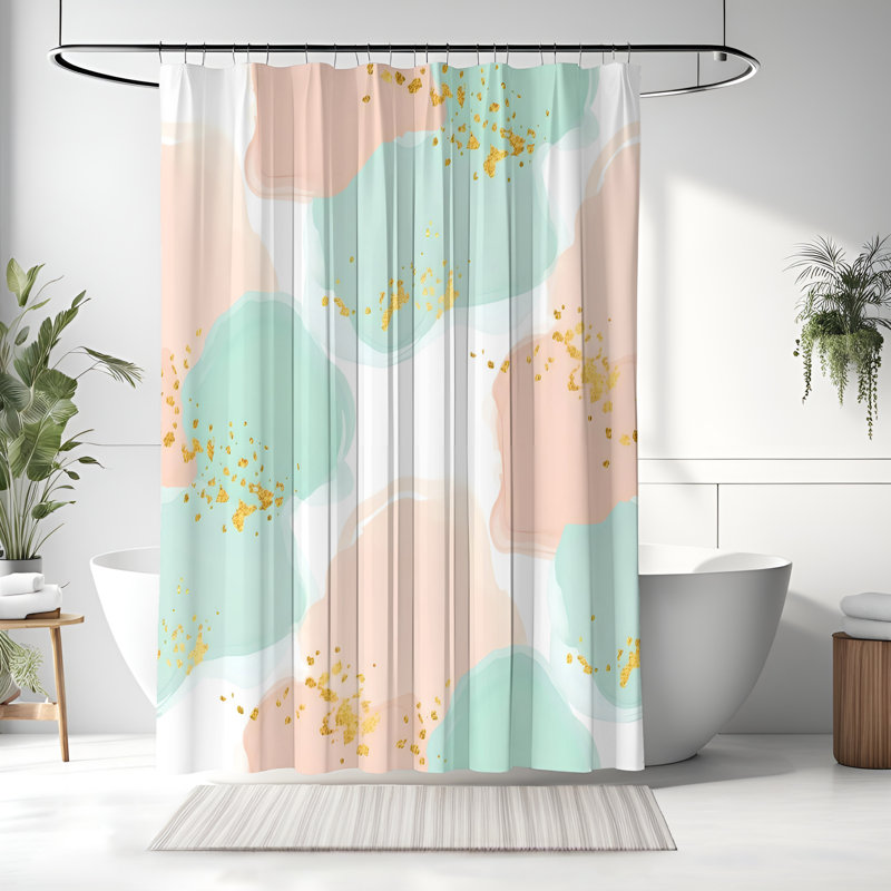 Gadot Abstract Shower Curtain, 93"H x 70"W