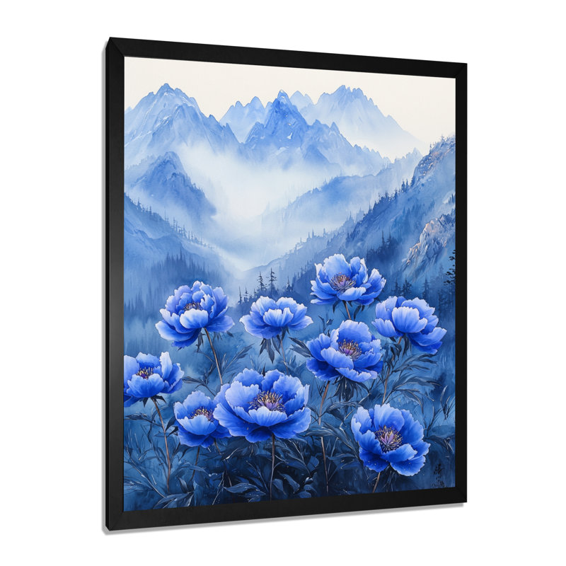 Bartley - Floral Wall Art, Noir, H 20 po x l 12 po, Reproduction encadrée sans passe-partout