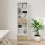 Bibliothèque moderne à 5 niveaux avec rangement ouvert et tiroir amovible, parfaite pour le salon, le bureau ou la chambre à coucher-1020193276