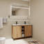 Meuble-lavabo double autoportant 48 po avec plateau en plastique Jeinny