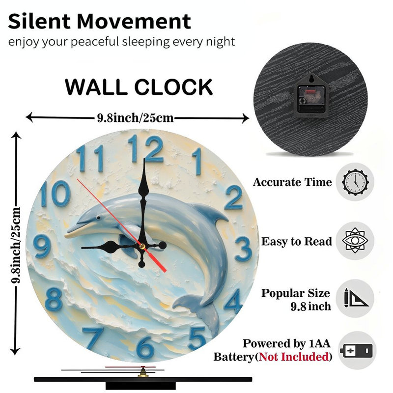 Horloge murale dauphin