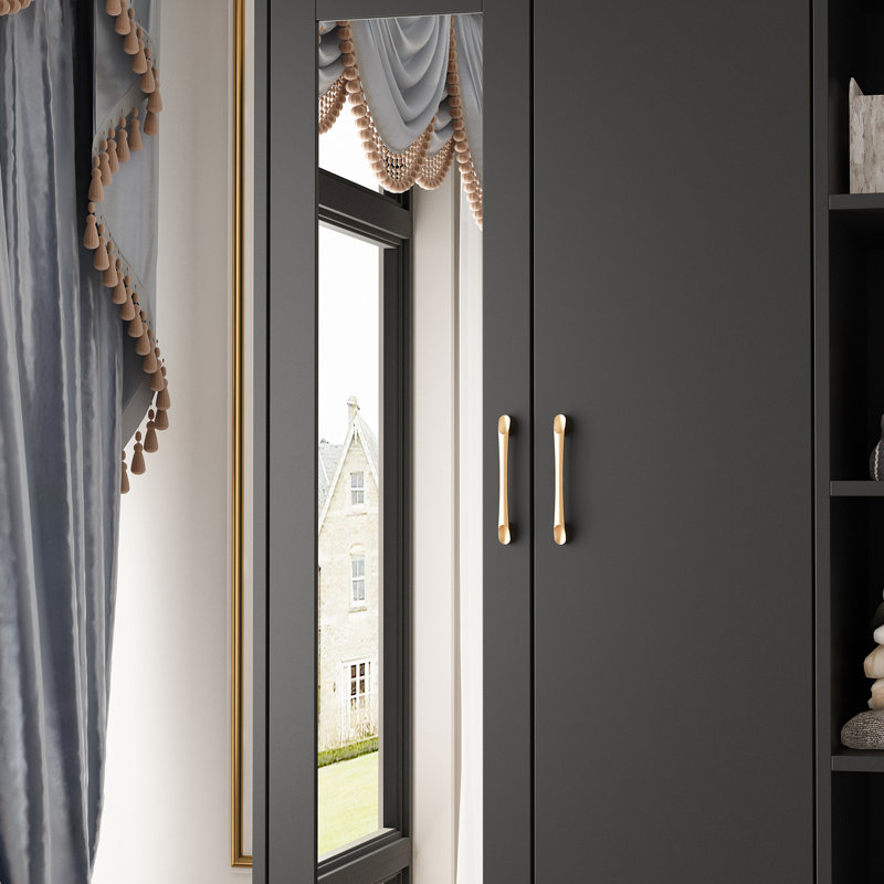 Ziyah Modern Wardrobe with Scalable Hanging Rod and Spacious Storage