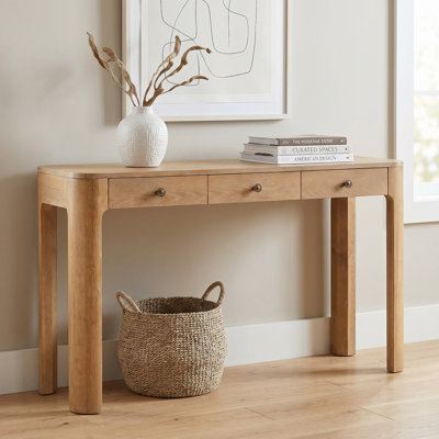Console avec canapé et coins arrondis
