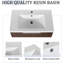 Meuble-lavabo moderne 72 po avec lavabo en résine et portes à fermeture en douceur, armoire de 30 po et 12 po, lavabo mural en noyer-627972015