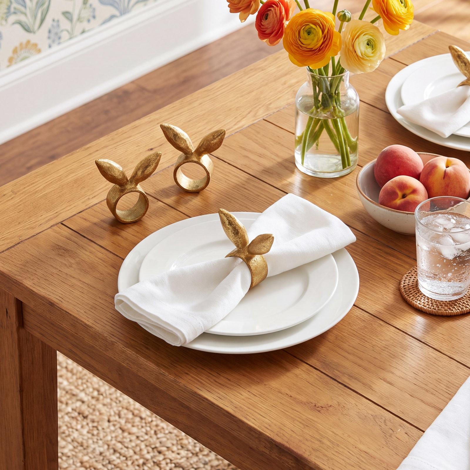Bunny Ears Napkin Ring, Gold