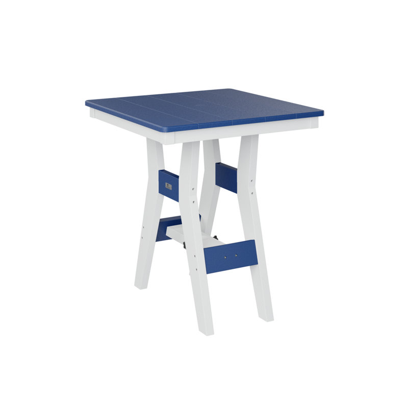 Table de bar carrée 28 po Berlin Gardens Harbor, H 38,87 po x l 28 po x P 28 po, Bleu pacifique