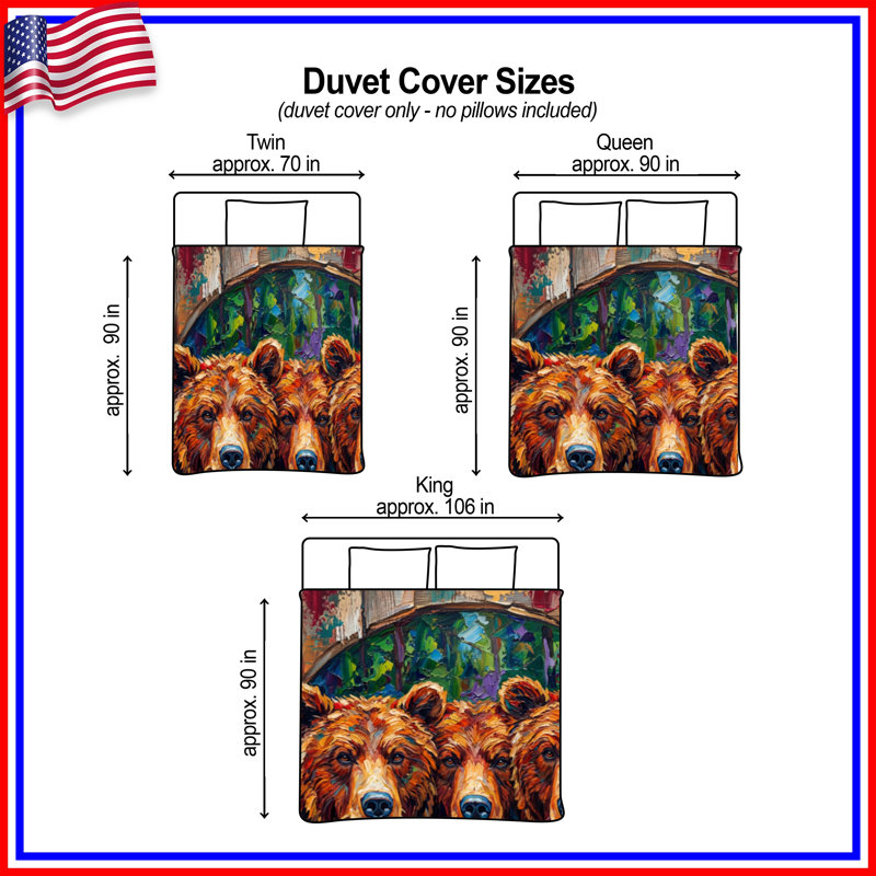 Housses de couette Three Brown Bears, Queen