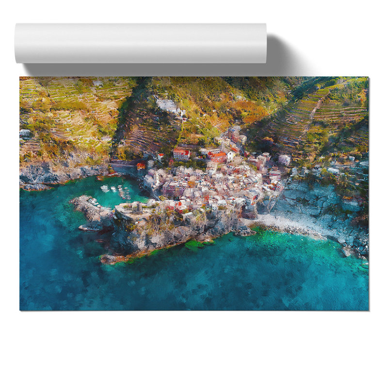 Above Cinque Terre In Italy - No Frame Print, 30cm H x 42cm W x 0.1cm D