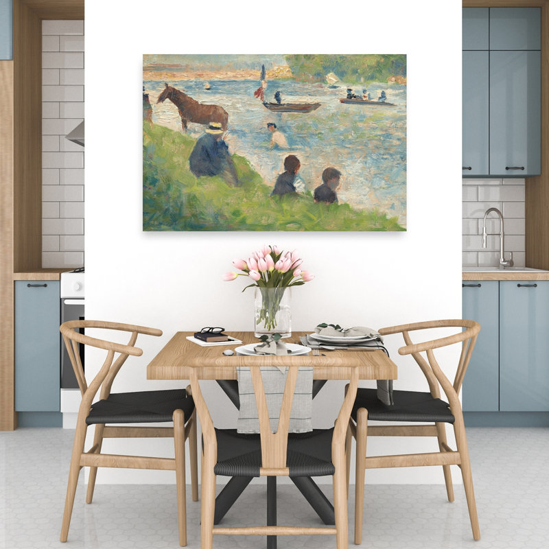 Chevaux et bateaux, 1883-1884 - Estampe murale contemporaine représentant des chevaux, 32" H x 48" W