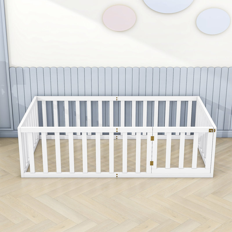 Freta Wood Bed Frame, White, Twin