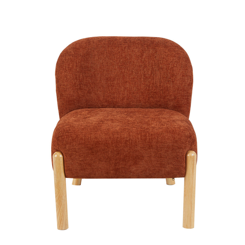 Alarick Soft Touch Fabric Accent Chair, Rust