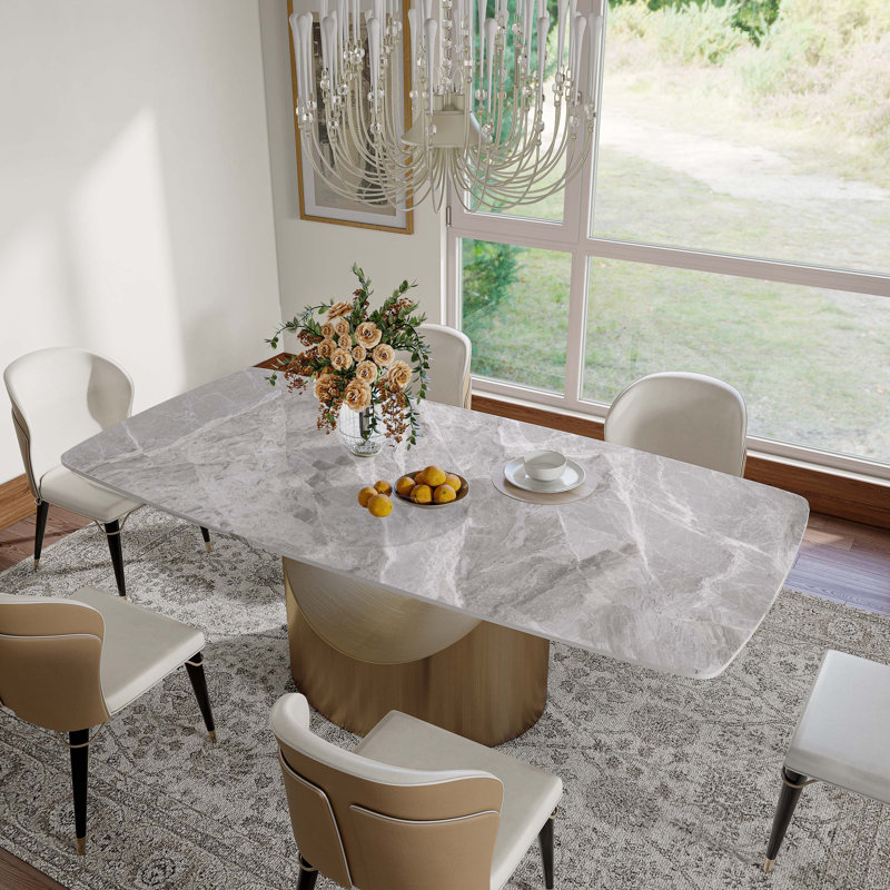 Table de salle à manger , Gris, L 93,70 po x l 42,71 po