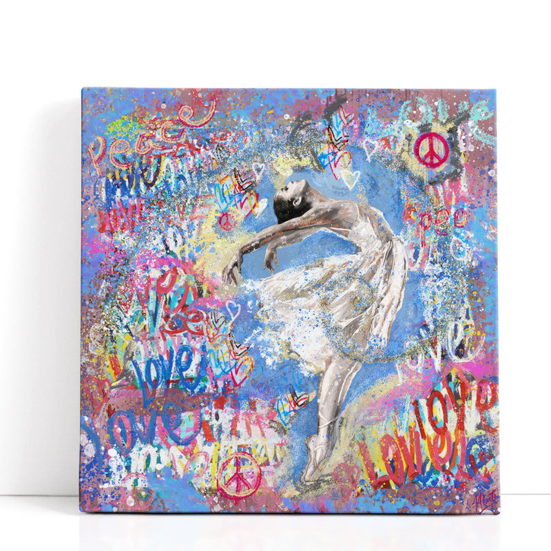 Graffiti Ballerina 1 - reproduction d'art sur toile, H 20 po x l 20 po