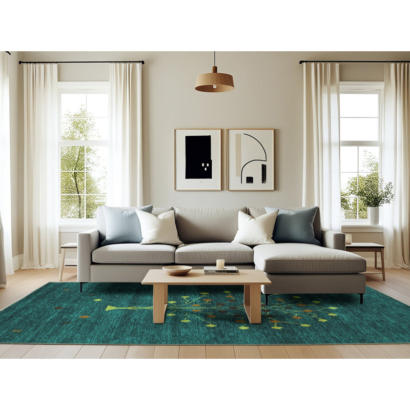 Shelana Performance Floral Indoor Rug, Rectangle 6' x 9'