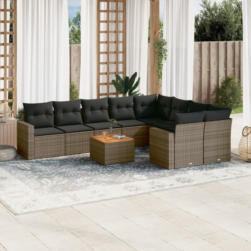 Vidaxl Garden Sofa Set Gray