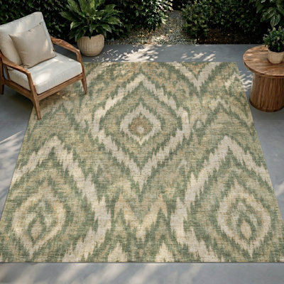 Tapis Ceajay ACN3071 Ikat lavable à la machine pour intérieur/extérieur