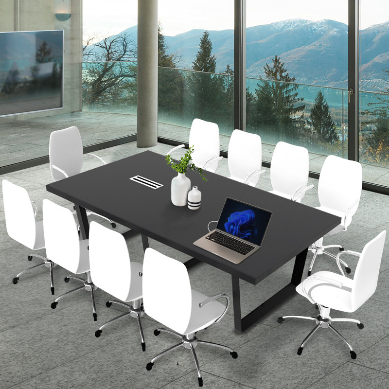 Rectangular Conference Table, H 30 po x L 96 po x l 47 po, Noir