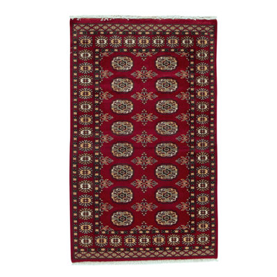 Mori Hand-Knotted Wool RED Area Rug