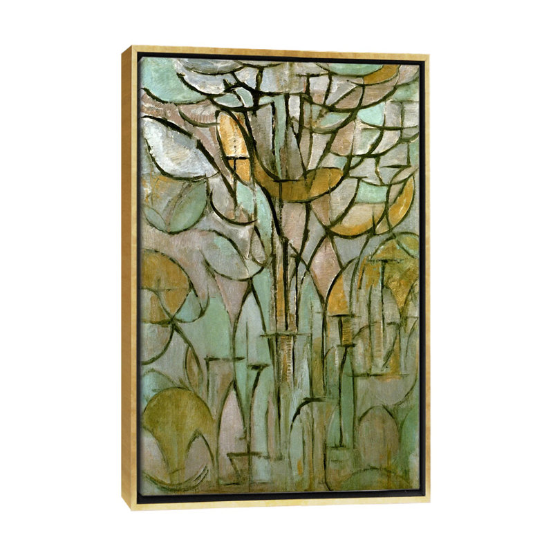 « tree, 1912 » par piet mondrian-print, Toile encadrée d'or, H 26 po x l 18 po x 1,5 po
