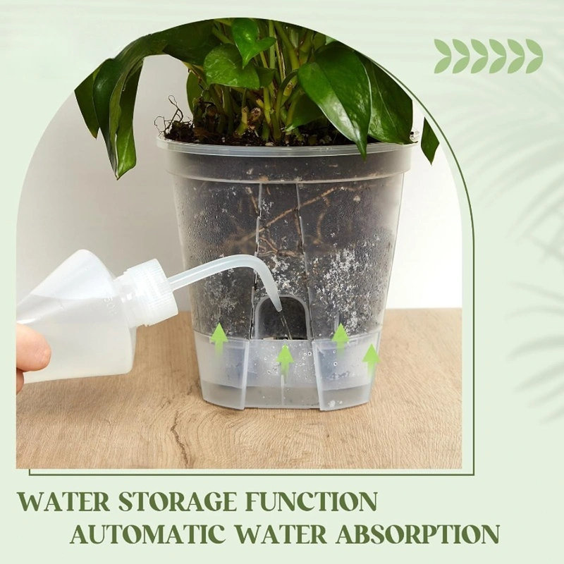 Ensemble de 12 pots à fleurs en plastique avec 3 tailles, réservoir à eau et réservoir d'eau transparent