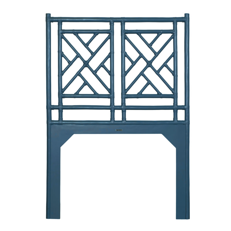 Tête de lit Chippendale à cadre ouvert, Lit jumeau extra long, Bleu pacifique