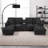 Modern U-Shaped Sectional Sofa with Storage Ottomans, Cup Holders & USB Ports, 116.9in-1881051533