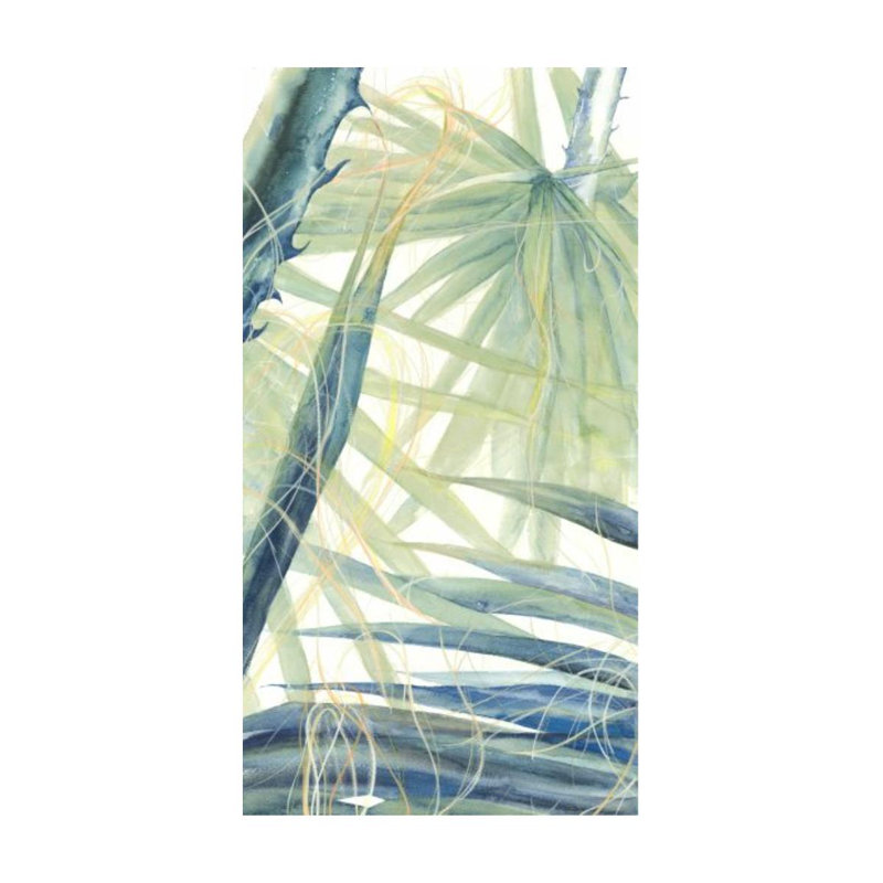 Botanical Moment II Painting by Janice Sadler, Glass Coat, 38" H x 20" W