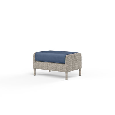 Manhattan Wicker Outdoor Ottoman with Sunbrella® Cushion