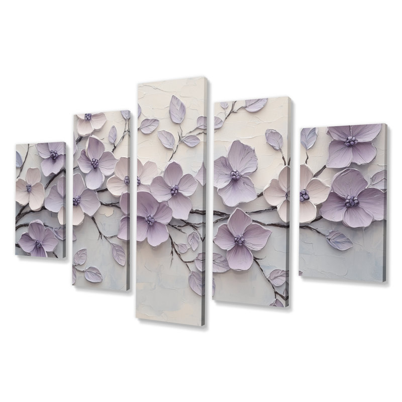 «Mauve mauve lilas Melody I», ensemble d'art sur toile lilas