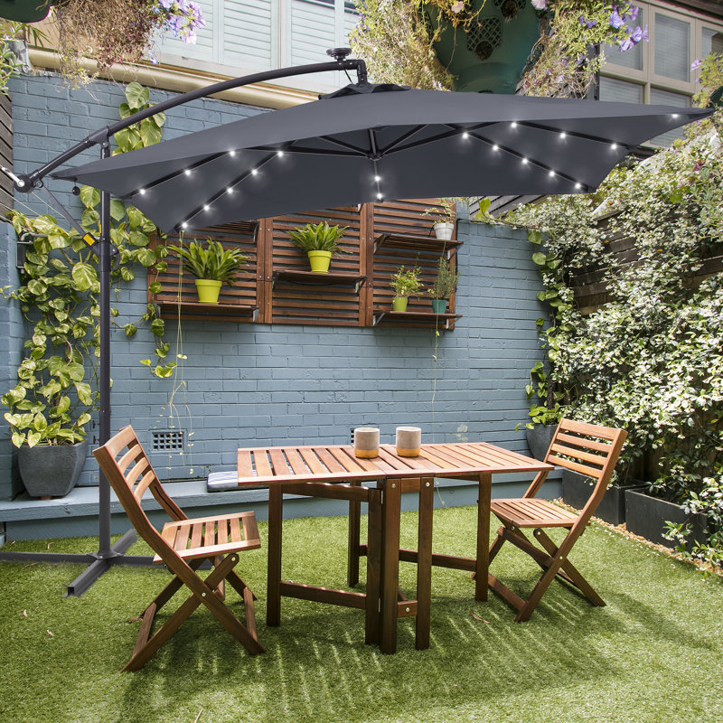 Parasol en porte-à-faux 98,4 po Dannii-Leigh, gris