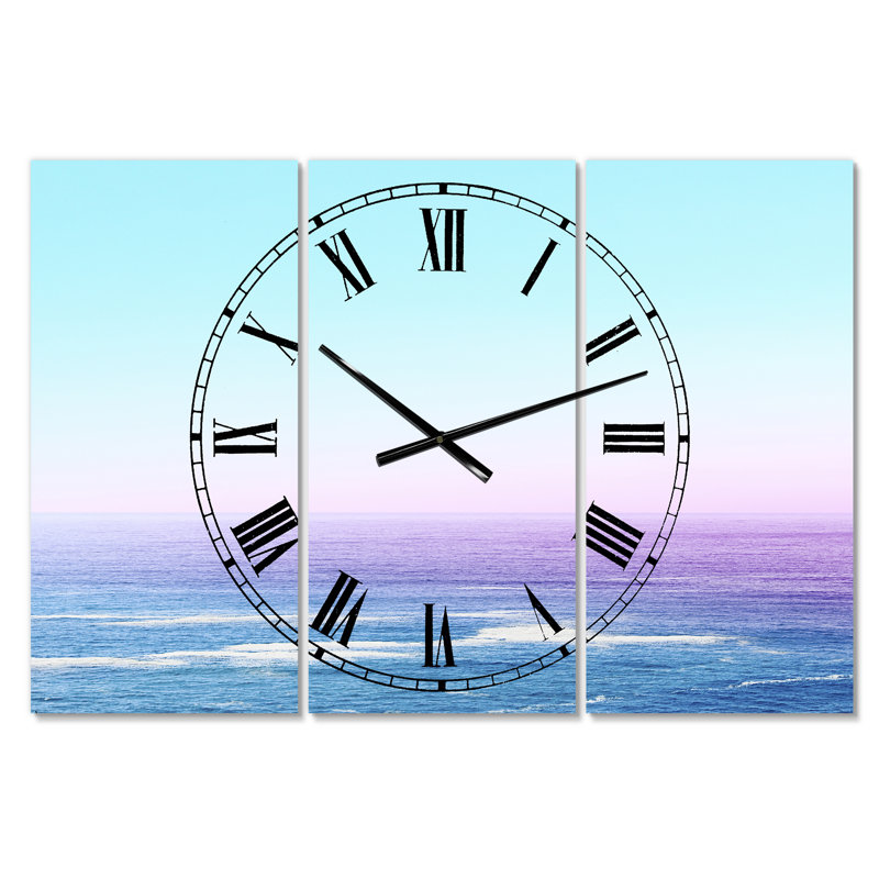 Horloge murale 3 panneaux Ocean View
