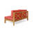 BRAVA X-BACK CORNER BENCH-L WITH COFFEE TABLE, RED