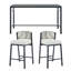 5-Piece Modern Aluminum Indoor Outdoor Dining Set, Rope Woven Patio Bar Set with Rectangular Table-2142087191