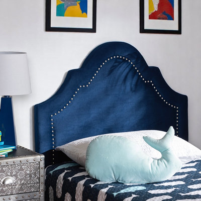Myshawn upholstered headboard in velvet fabric by House of Hampton